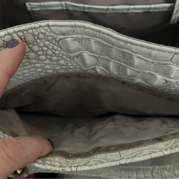 Brahmin Melbourne Ivory White Crocodile Embossed Handbag Satchel - Picture 5 of 8